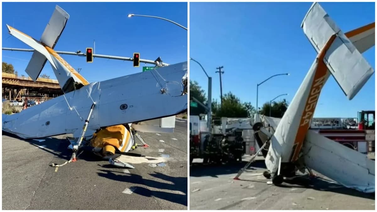 כמעט אסון נורא: מטוס קל ובו מבוגרים וילד צלל ללב צומת סואן