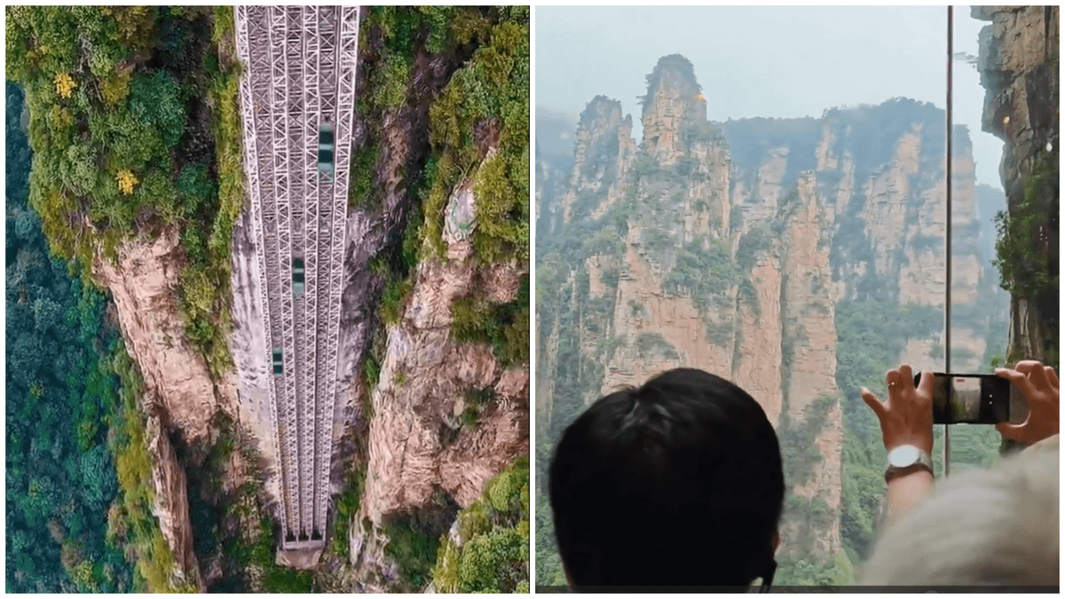Glass Elevator in China Rockets 326 Metres Up a Cliff Face in 88 Seconds