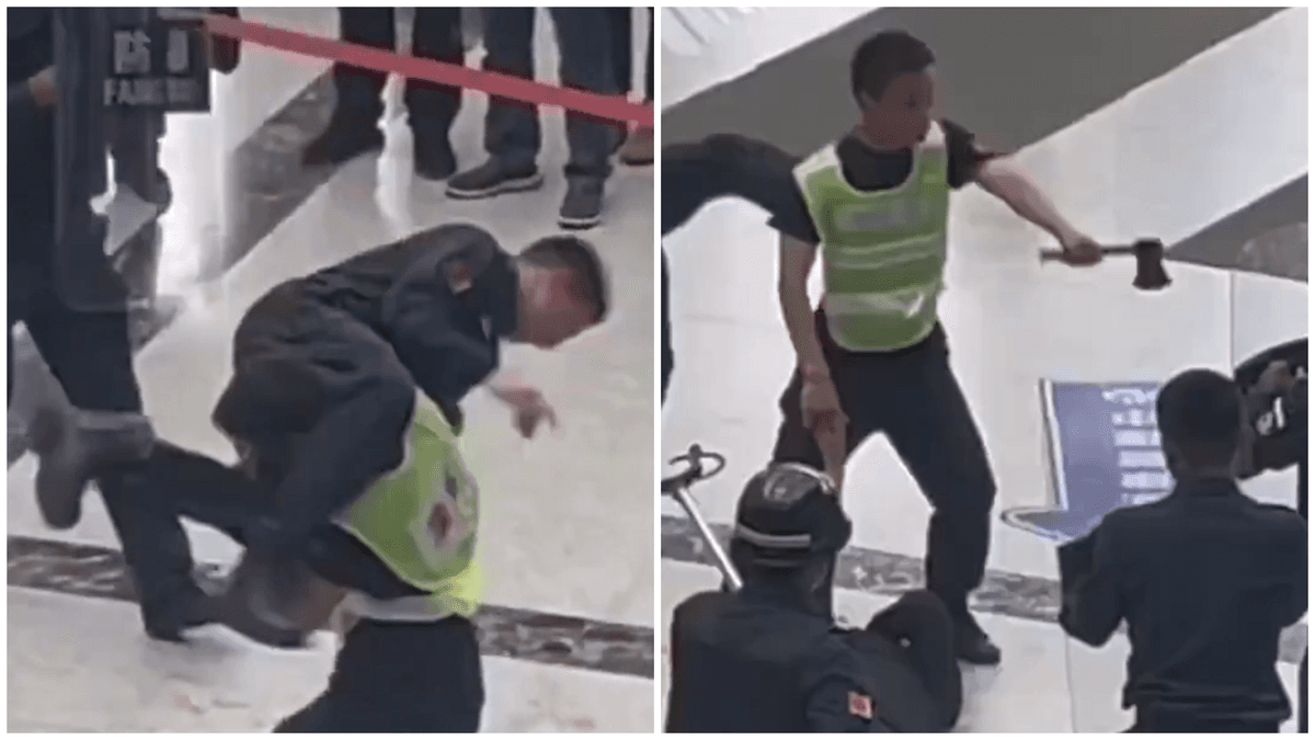 China Drill Shows Officer Leaping onto Terrorist - as France Burns