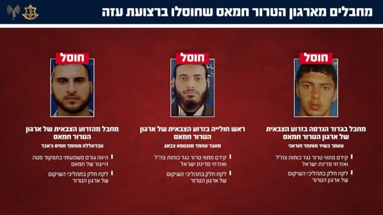 IDF Eliminates Hamas Cell Commander and Two Operatives in Northern Gaza Strikes