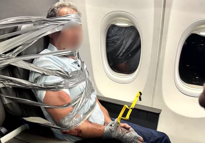 Passenger Restrained with Duct Tape After Violent Outburst on American Airlines Flight
