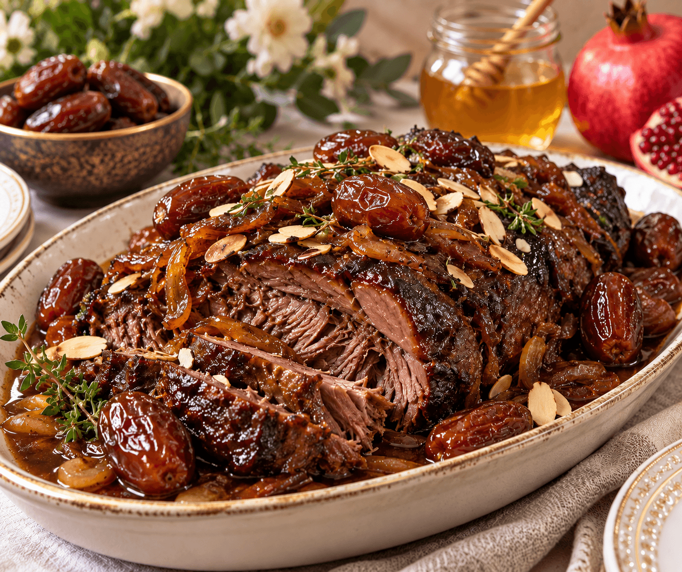 Slow-Braised Beef Shoulder with Dates: A Rosh Hashanah Centerpiece