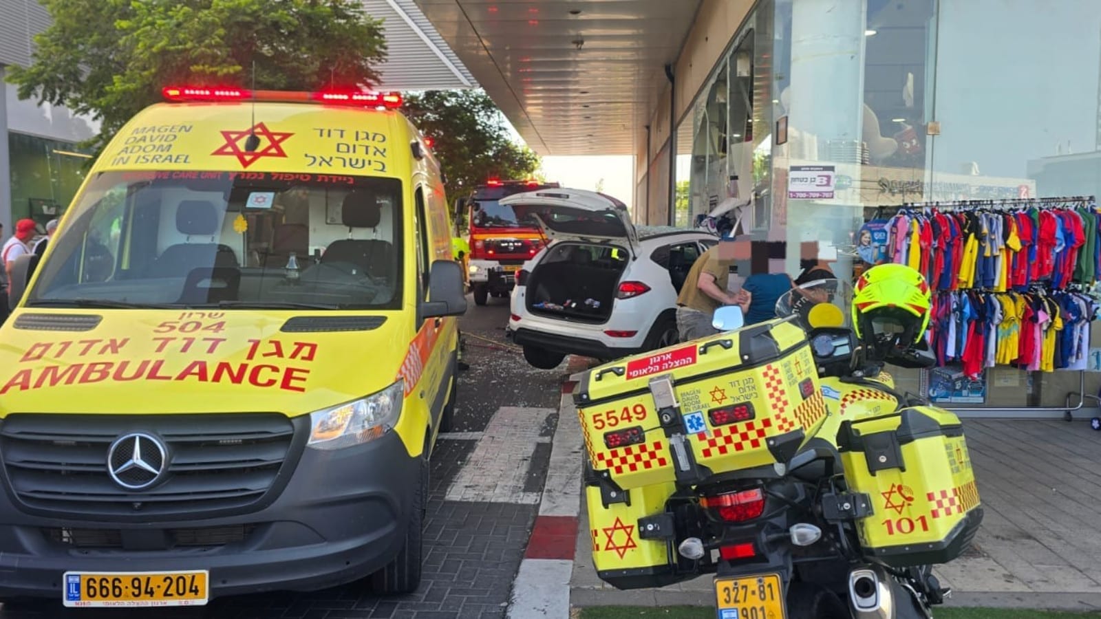 תאונת דרכים מחרידה בחדרה: מכונית דרסה במעבר החצייה - והתנגשה בקניון