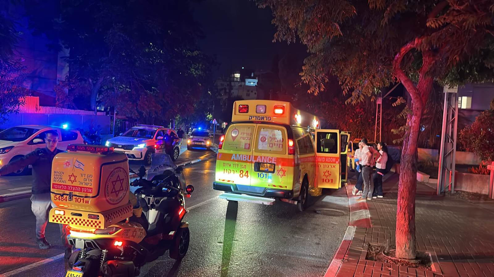 הרצליה: שני פצועים במצב קשה ובינוני פונו לבתי החולים מאיר ואיכילוב