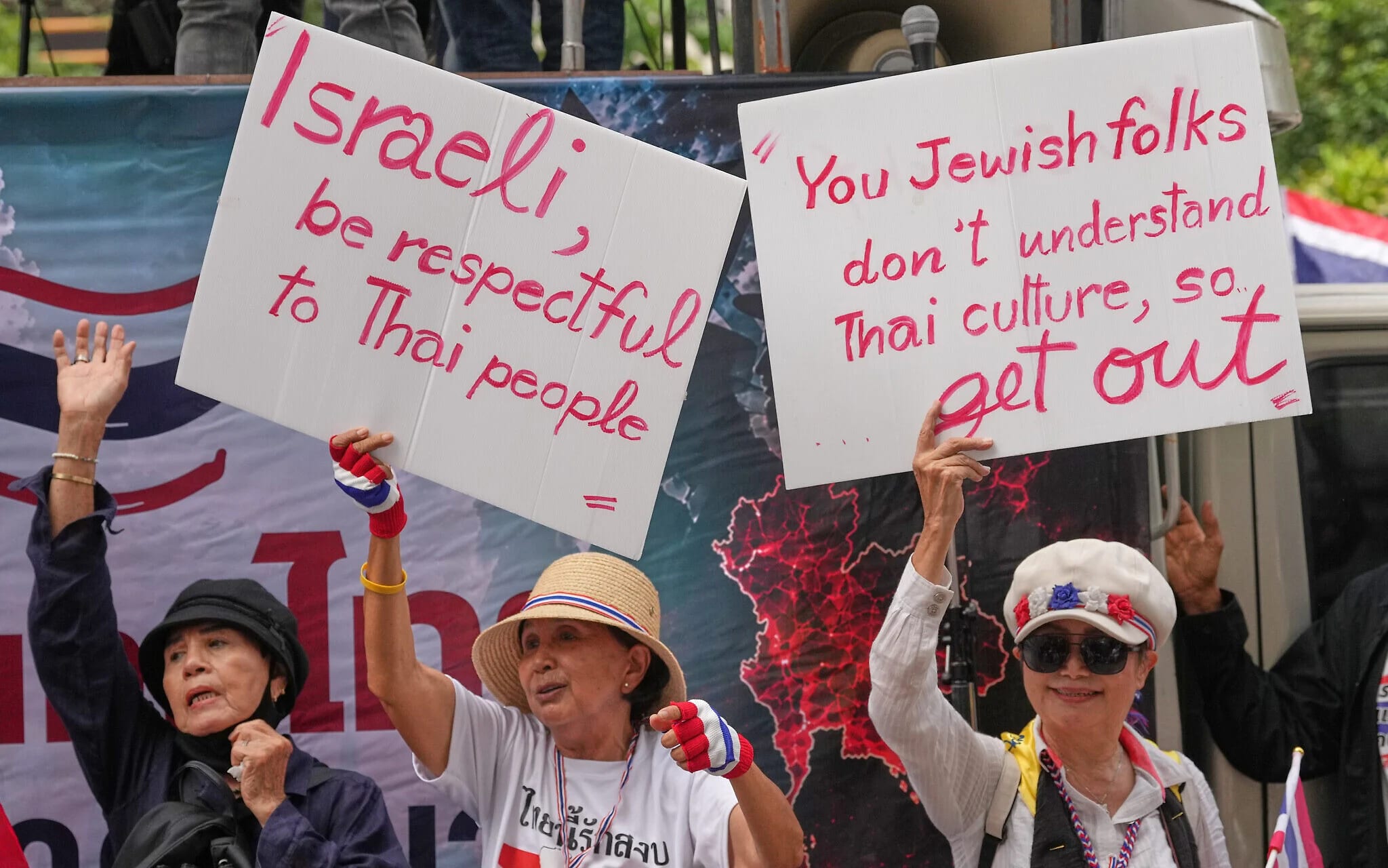 Thais rally against Israeli tourists in protest laced with antisemitism