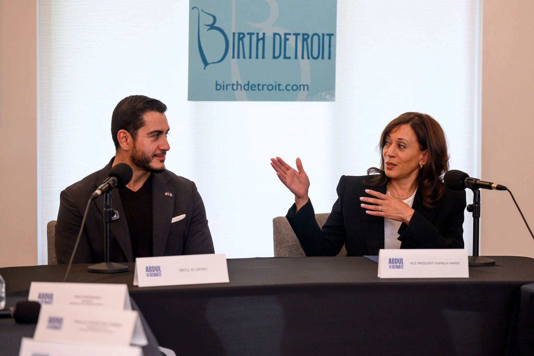 US ex-VP Harris campaigns for leftist El-Sayed in key race for Michigan Senate seat