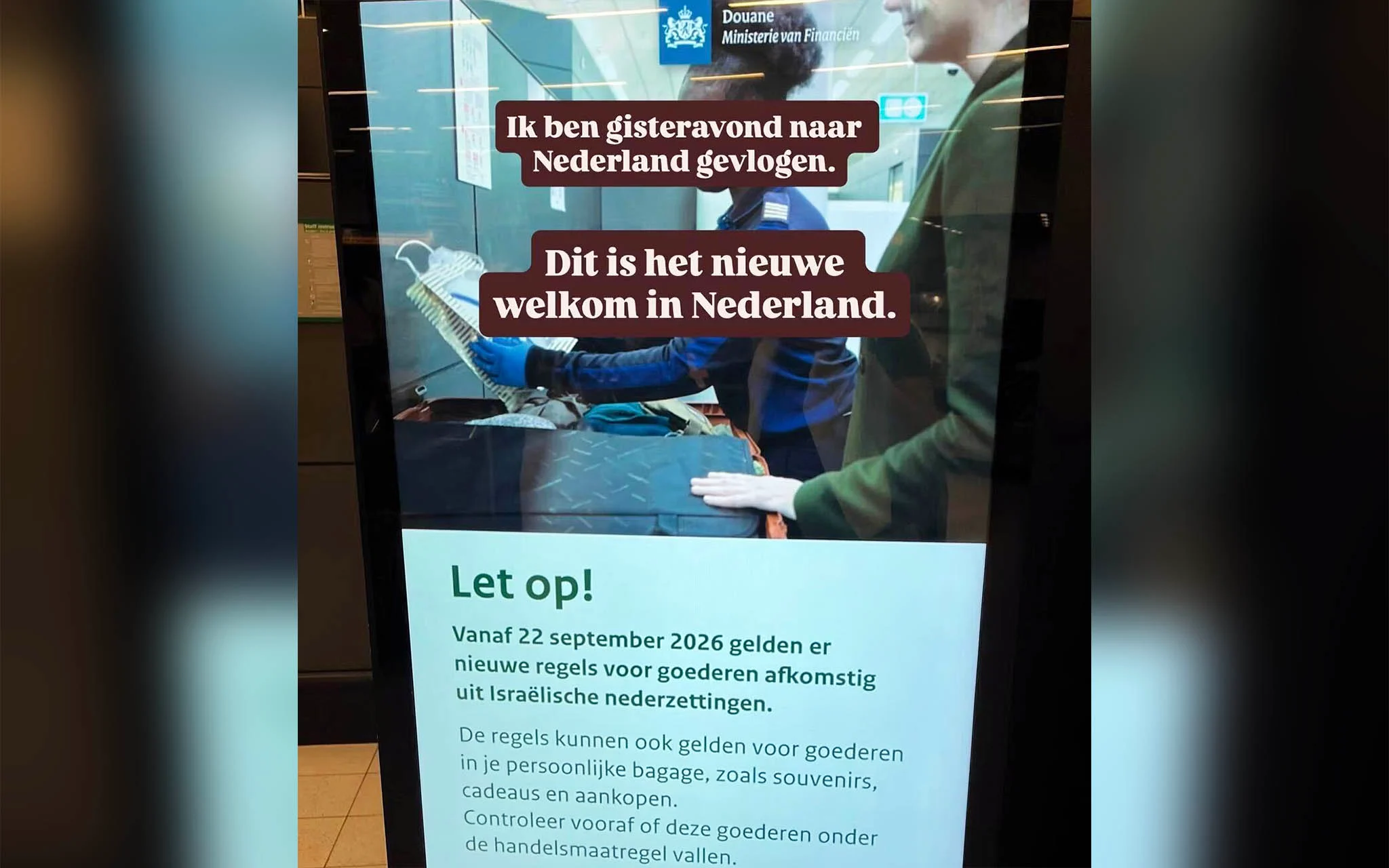 Passengers downplay Dutch luggage checks that sparked Israeli warning on settlement goods ban