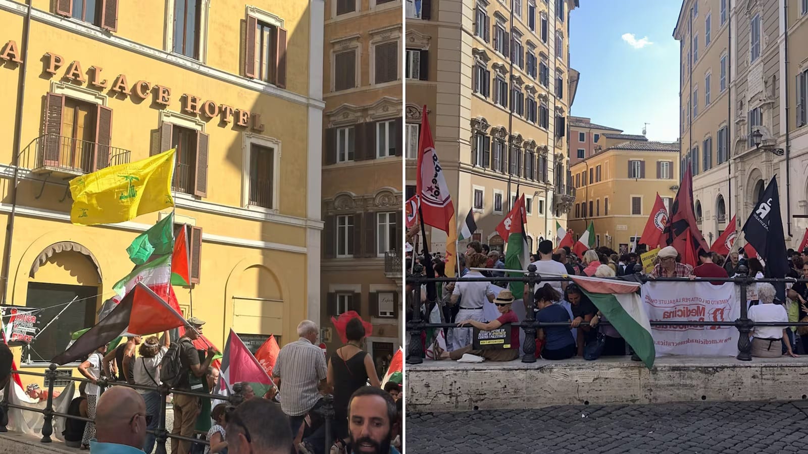 Hamas, Hezbollah Flags Reported at Rome Protest Over Antisemitism Bill