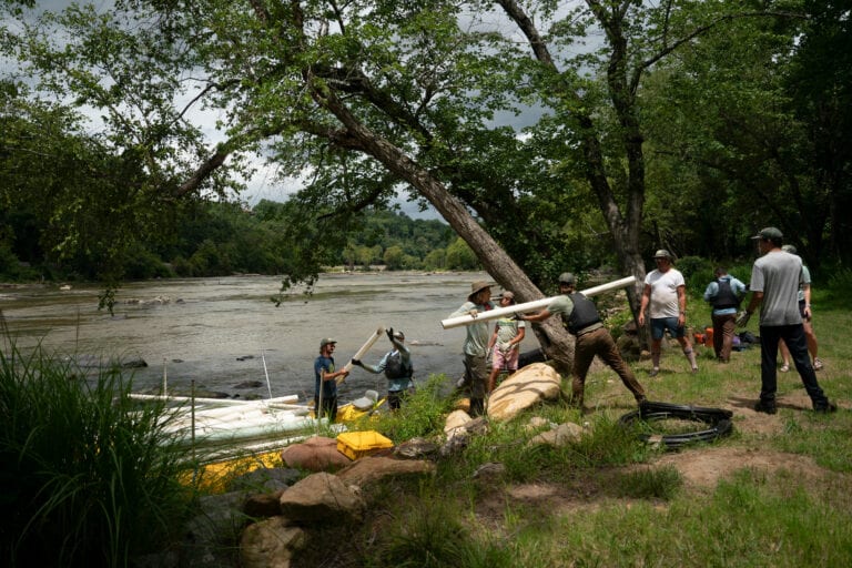 PVC Pipes Swept Away By Hurricane Helene Flooding Still Dominate Cleanup Of North Carolina River