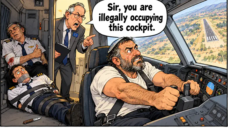 EU condemns Israeli passenger for illegally occupying cockpit of plane