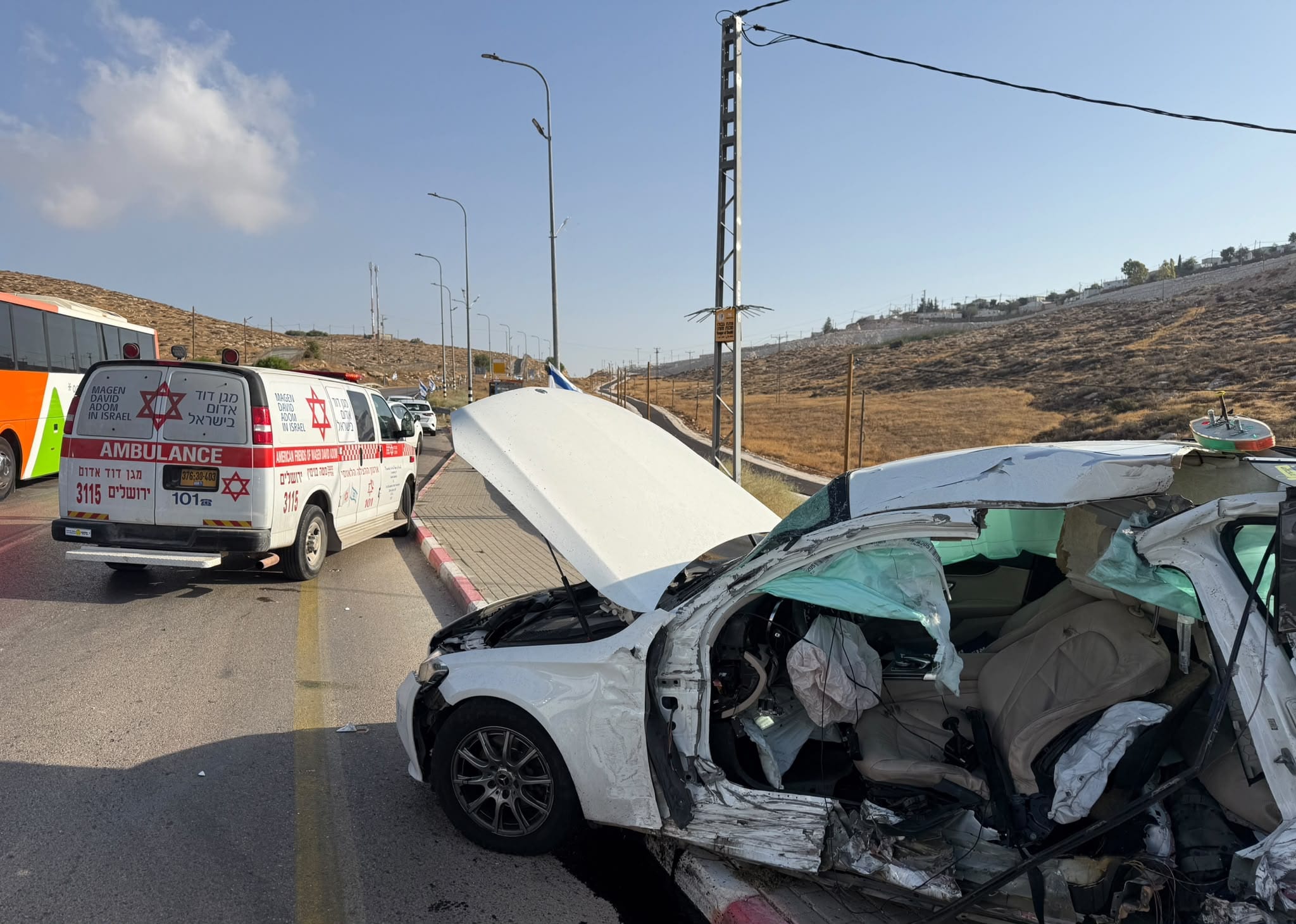 סמוך למעלה מכמש: נהג מונית נהרג בתאונה עם אוטובוס
