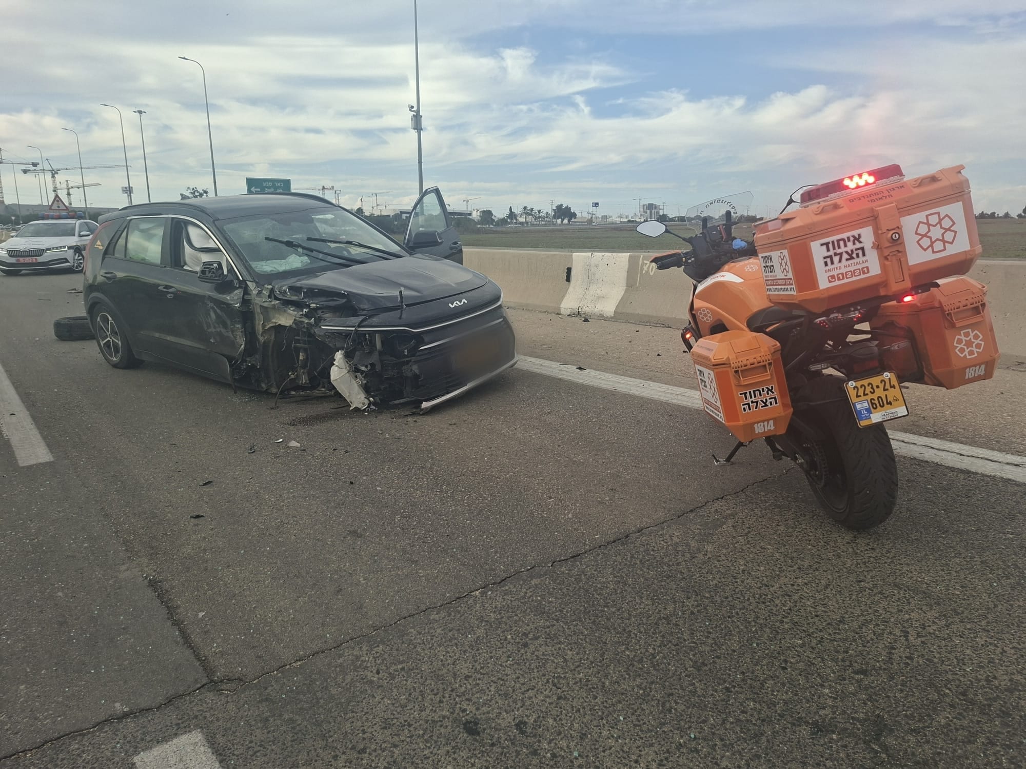 שני פצועים קל בתאונה בכביש 35 סמוך לברכיה
