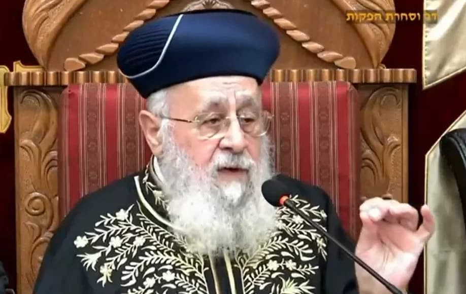 הראשל"צ הרב יצחק יוסף במתקפה על השמאל: "פיקוח נפש רוחני" | צפו