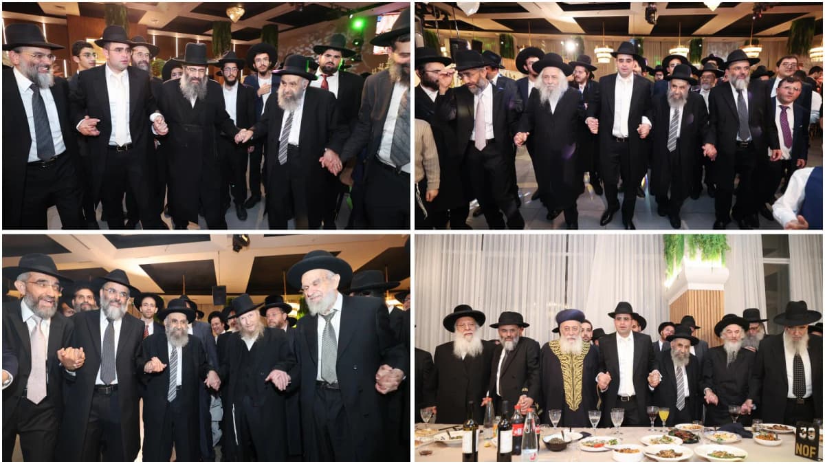 הרבנים מכל החוגים נהרו; שמחת נישואי נכד הגאון רבי משה צדקה