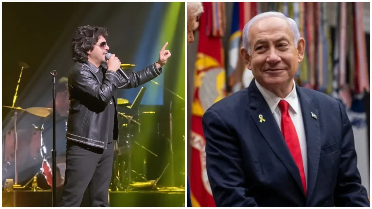 הזמר האיראני על הבמה: "כפרה עליך ביבי גול, תסיים את העבודה"