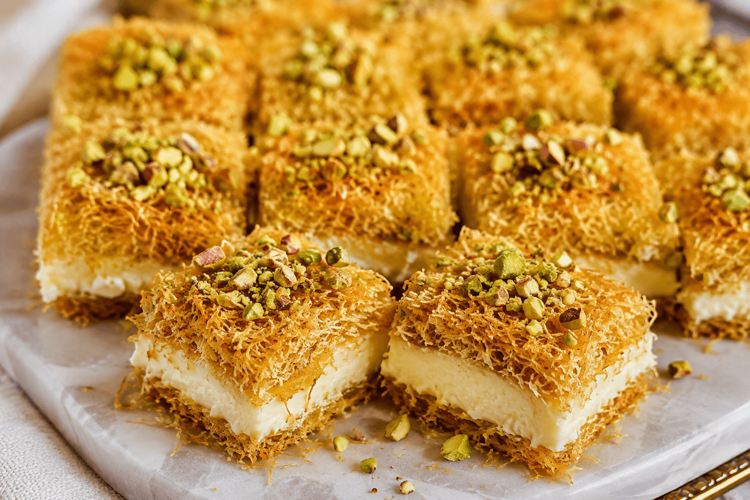 Crispy Kadaif Squares with White Chocolate Cream: A Shabbat Treat