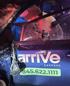 Two Seriously Injured in Motorcycle-Taxi Collision in Monsey