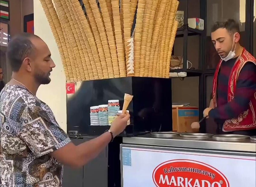 Turkish Ice Cream Vendor Meets His Match in Viral Video