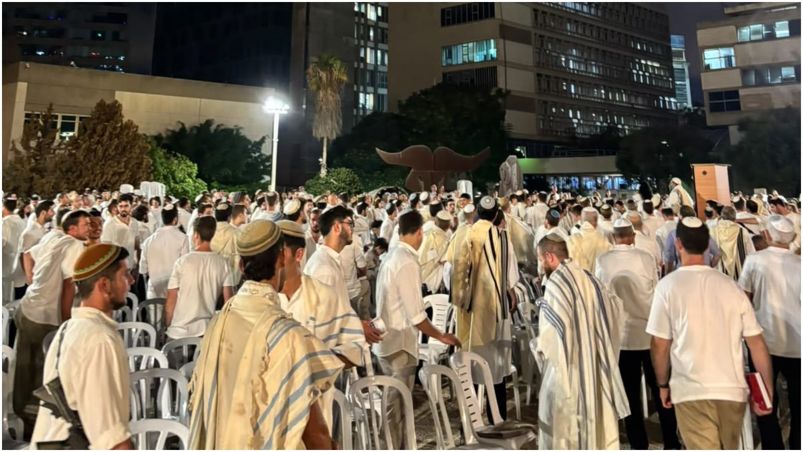 Yom Kippur prayers at Hostages Square take on new meaning