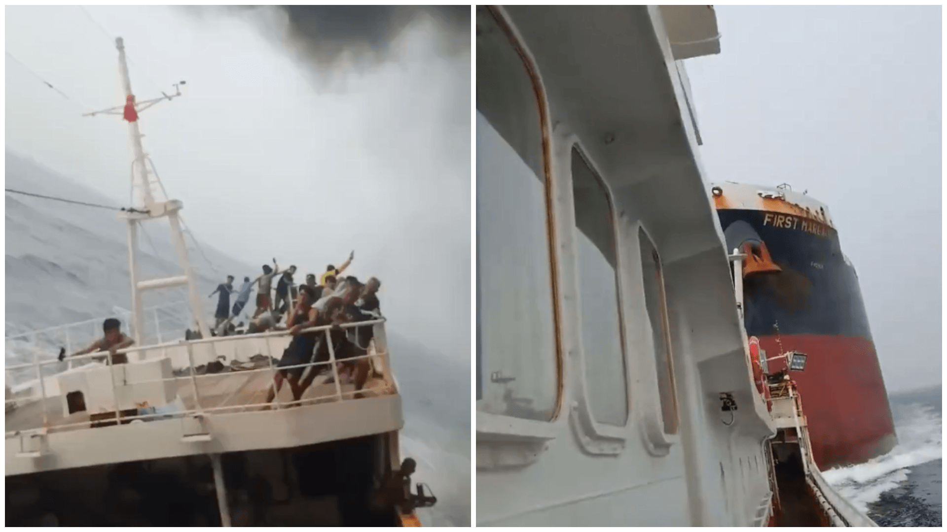 Massive Cargo Ship Slices Through Chinese Fishing Vessel Near Singapore