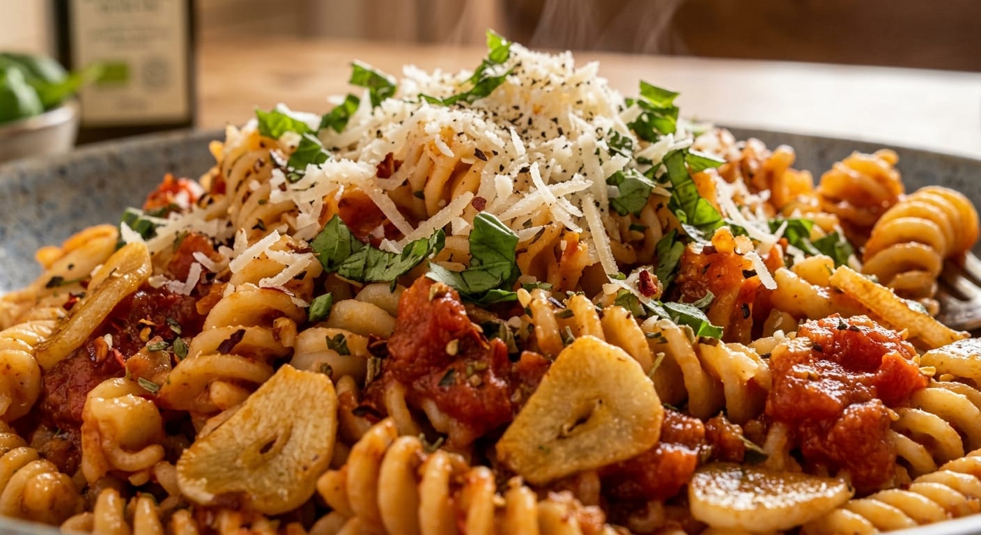 Quick Weeknight Dinner: Pasta in Tomato-Garlic Sauce in 20 Minutes