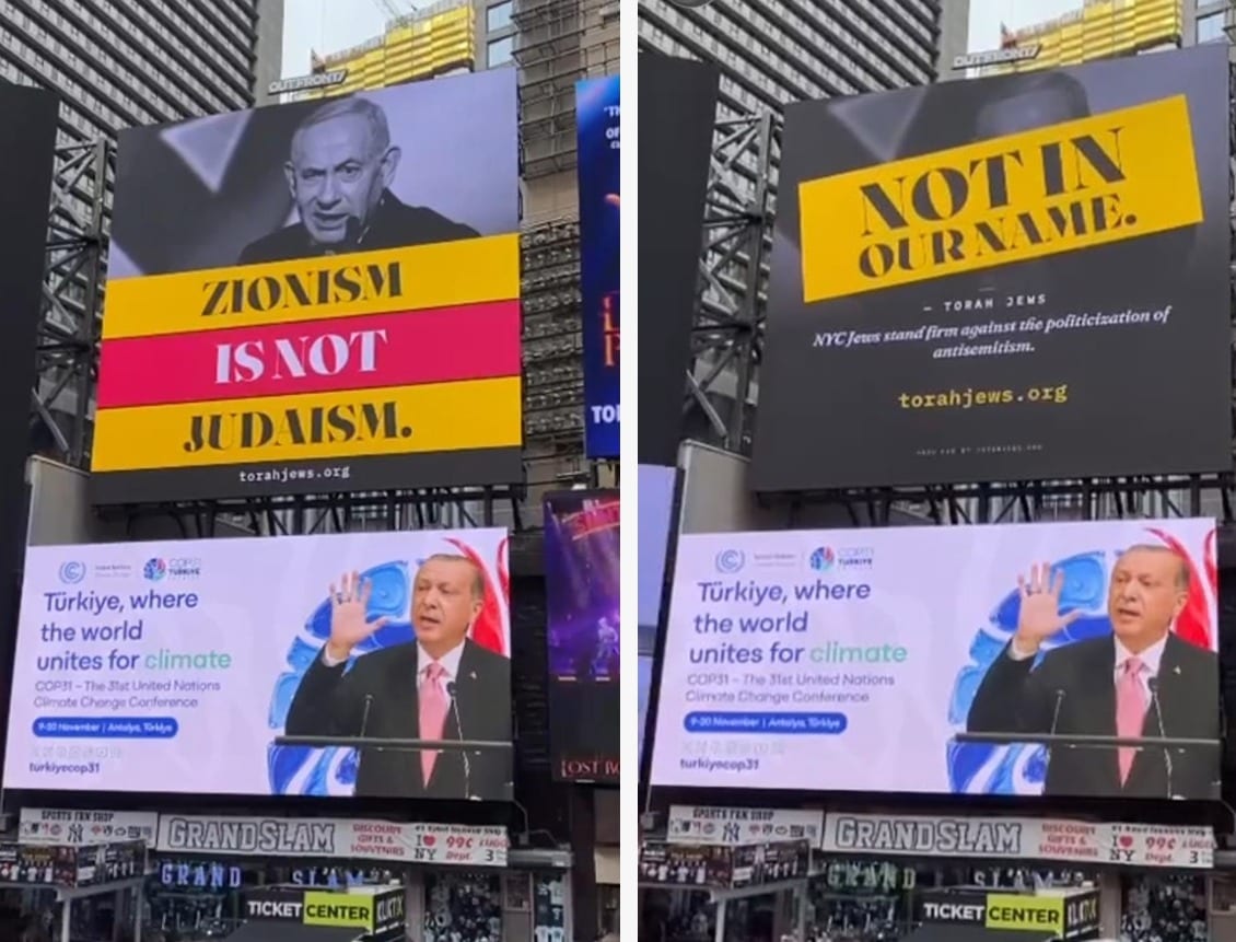 Anti-Netanyahu Billboards in Times Square Spark International Media Storm