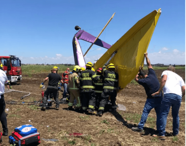 Man Killed in Light Aircraft Crash near Kfar Qara