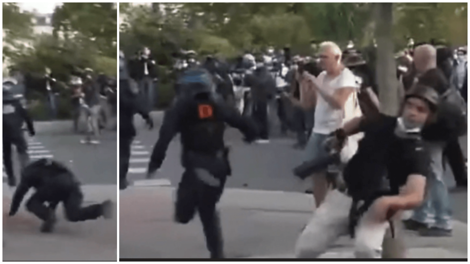 France: Journalist Caught on Camera Tripping Police Officer during Riots