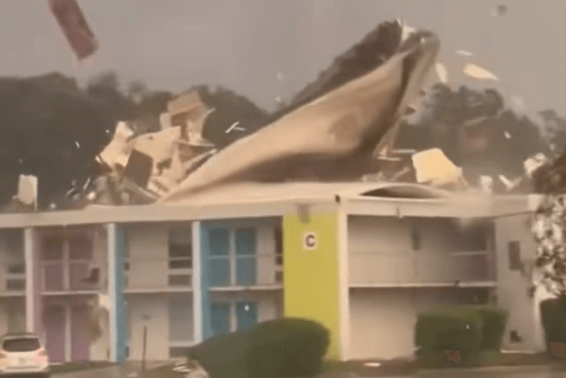 Hurricane Rips Hotel Roof off as Cameras Roll in Florida