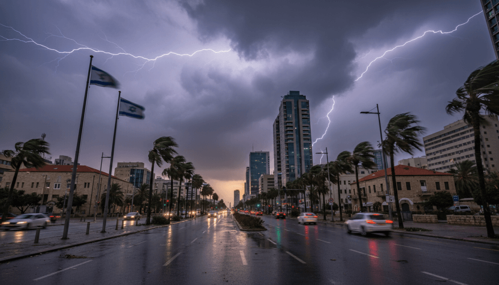Temperatures Drop Sharply; Rain, Wind and Thunderstorms Forecast Across Israel