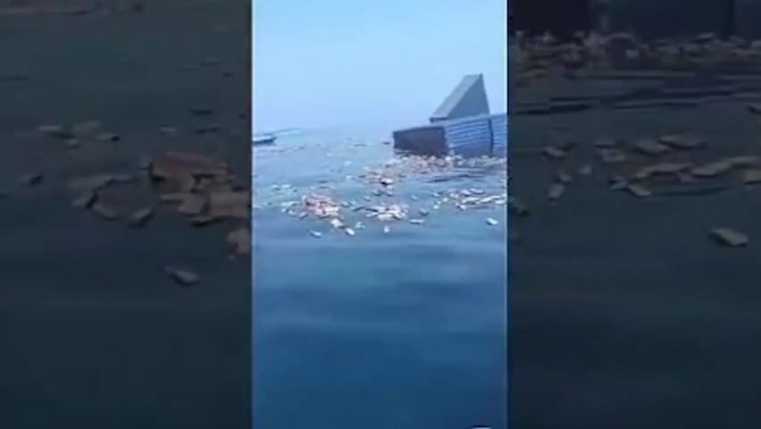 Iranian Video Shows Cargo Ship Sinking in Strait of Hormuz