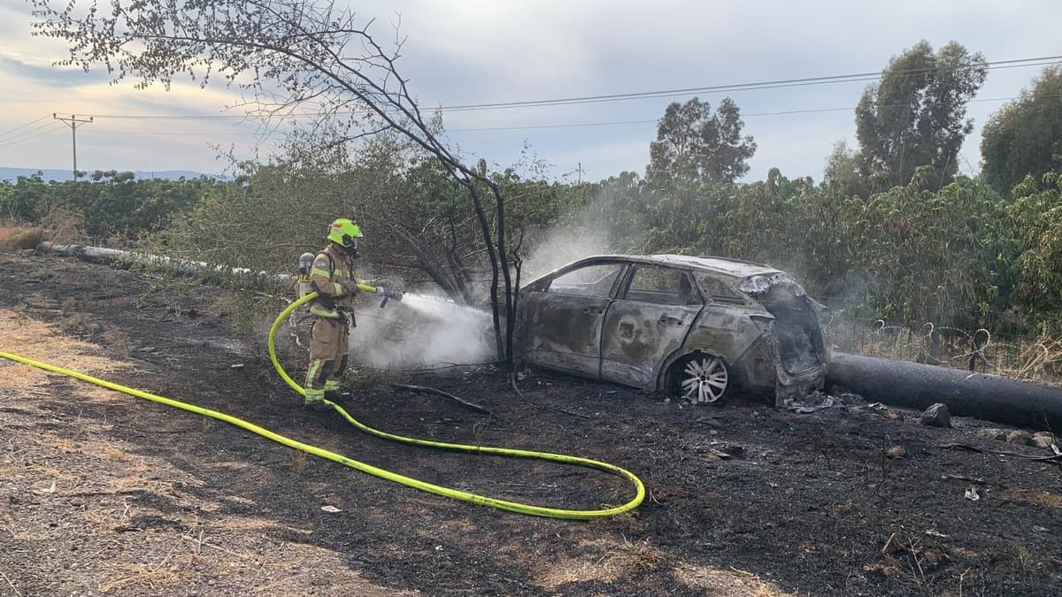 Golan: Driver Killed as Car Bursts into Flames on Route 92