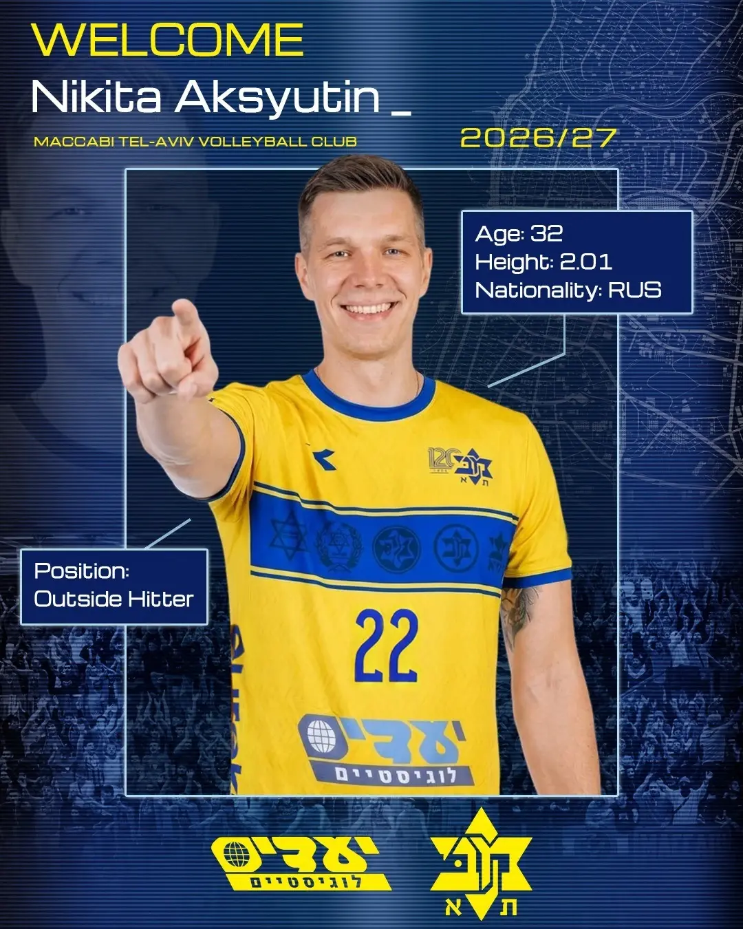מכבי תל אביב השלימה את מכסת הזרים: ניקיטה אקסיוטין חתם