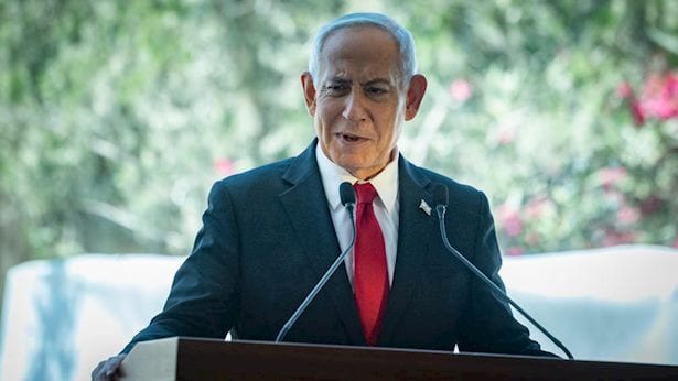 בנימין נתניהו בטקס ה-7 באוקטובר: "אתם צריכים להתבייש עם השקרים שלכם"