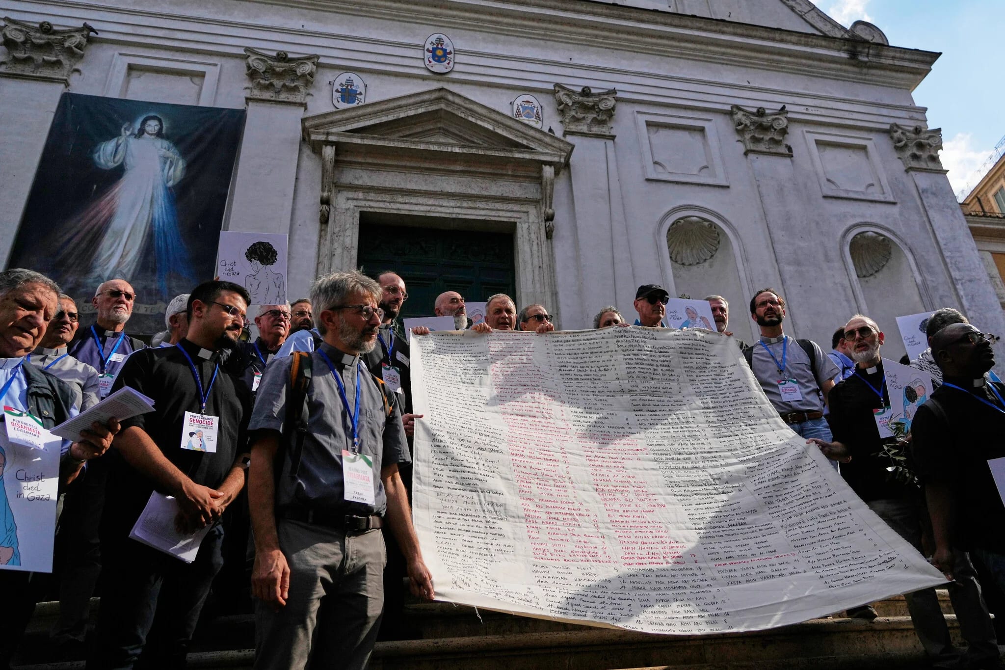 150 Catholic priests and nuns march toward Vatican to demand end to Gaza ‘genocide’