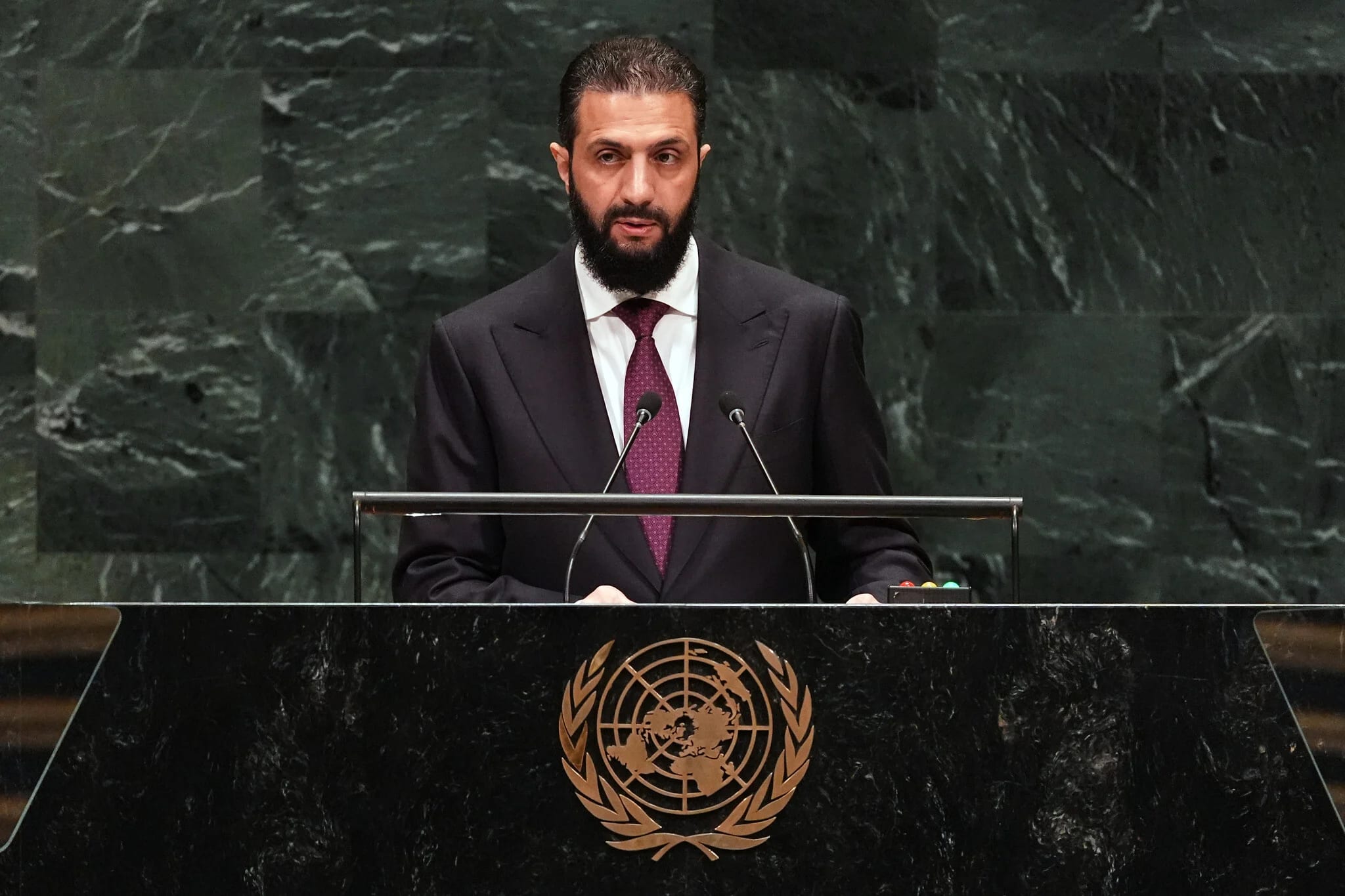 At the UN, Sharaa says peace with Israel possible, but vows Golan will remain Syrian