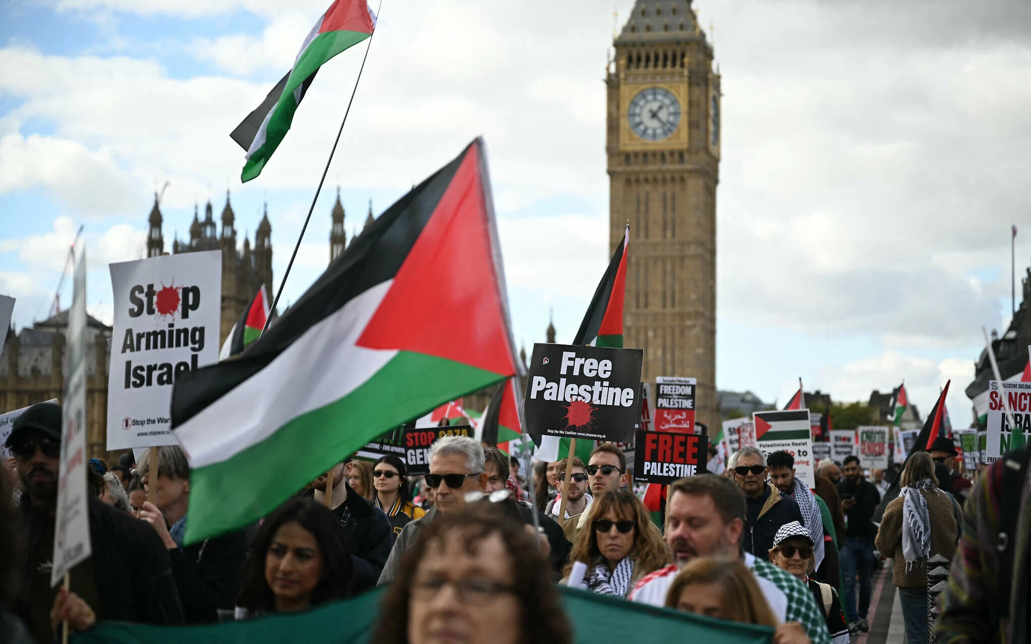 Several arrested as thousands of pro-Palestinian demonstrators rally in London