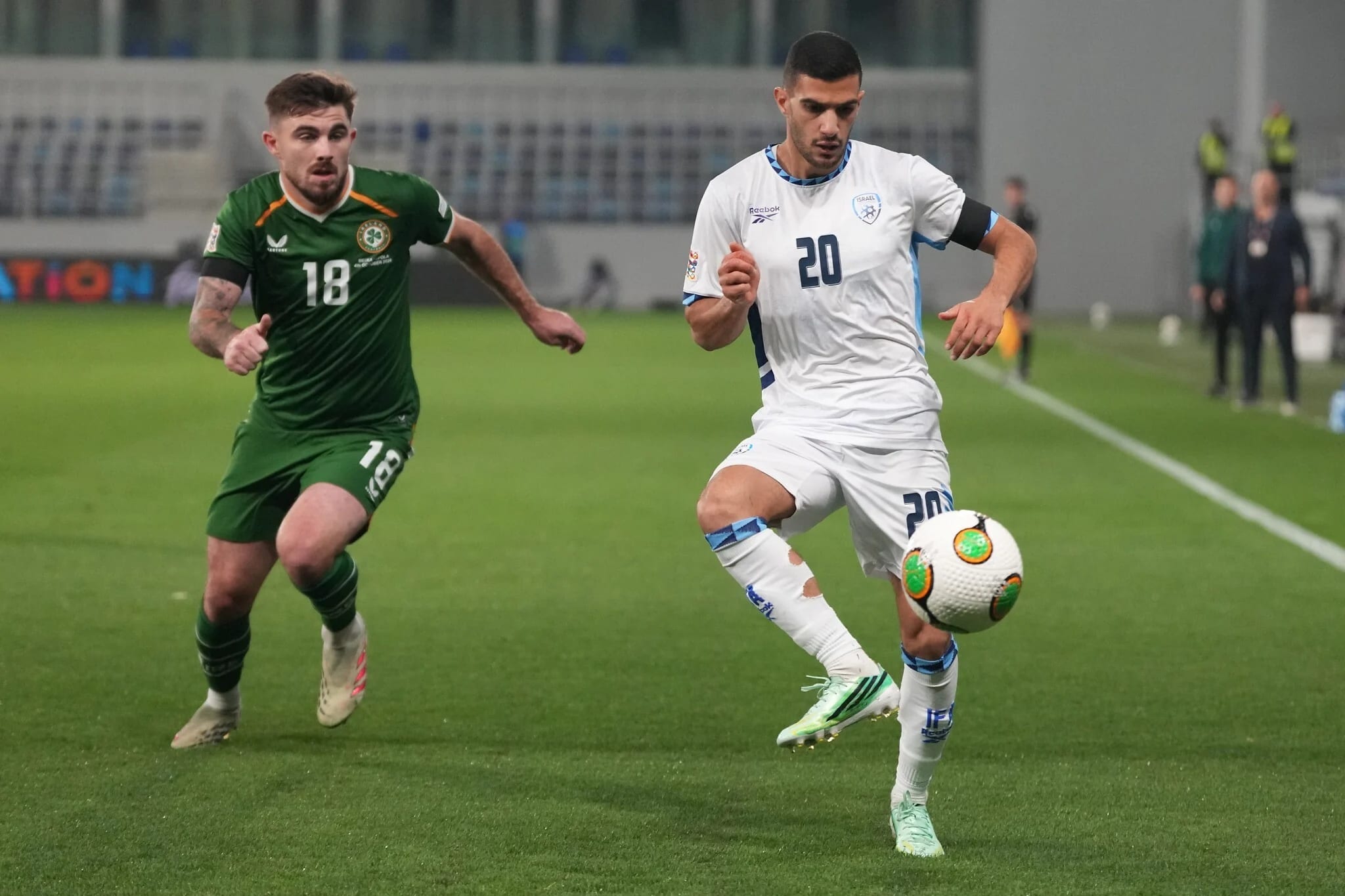 Israel ties Ireland 1:1 as both teams don black armbands for tense UEFA game