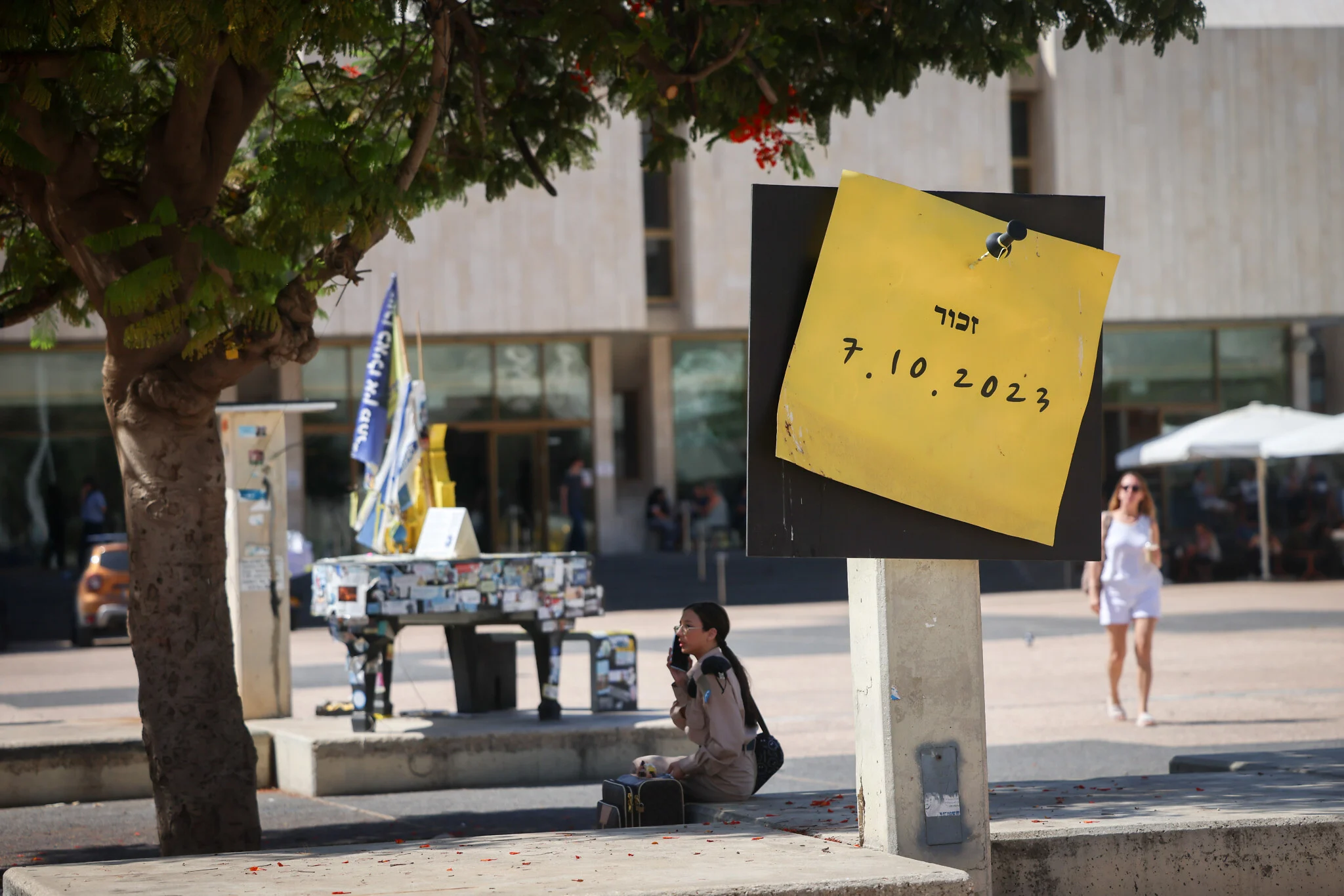 At Hostage Square, signs of October 7 fade but trauma endures