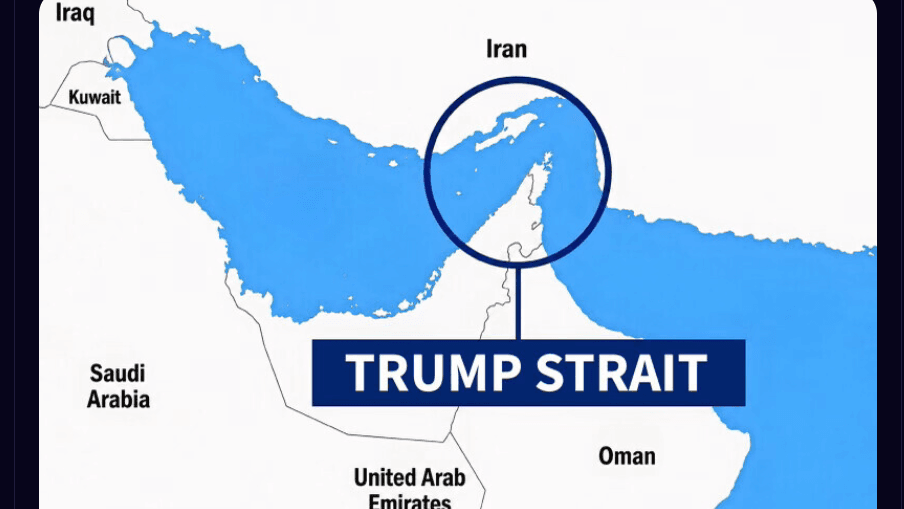 President Trump Rejects Iran Strait of Hormuz Deal, Posts ‘Trump Strait’ Map