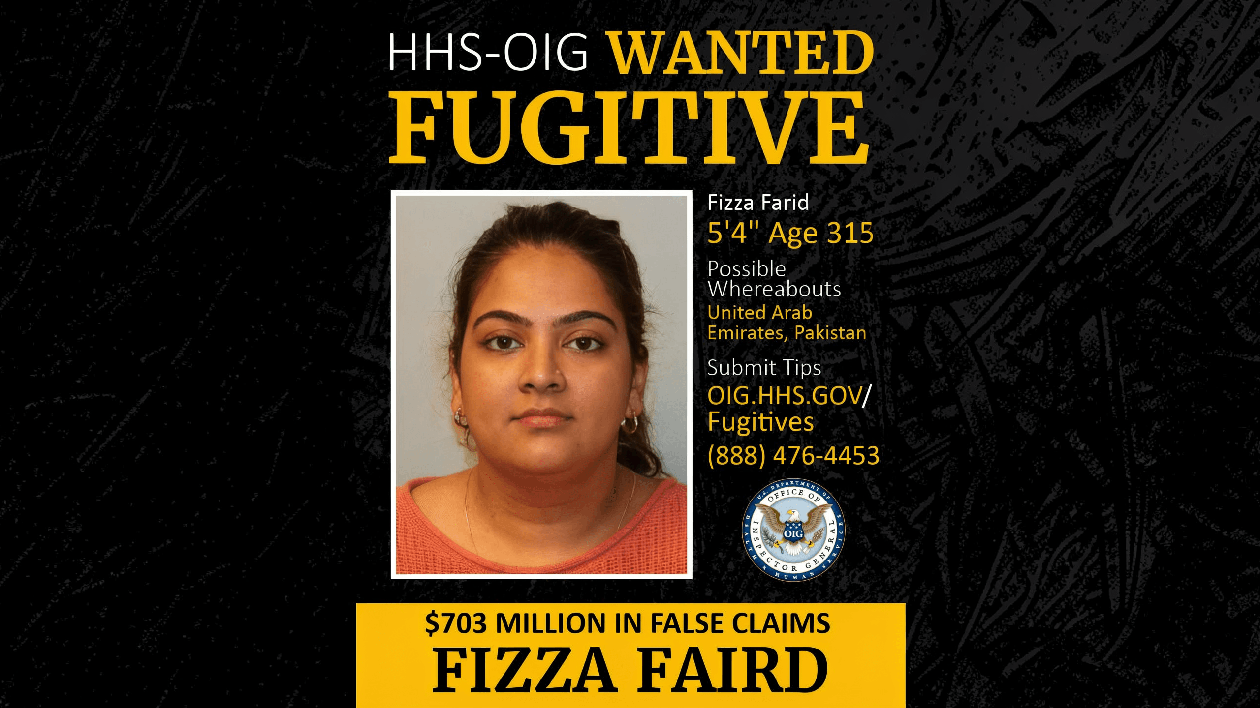 US Authorities Seek 4 Pakistanis in $703M Medicare Fraud Case