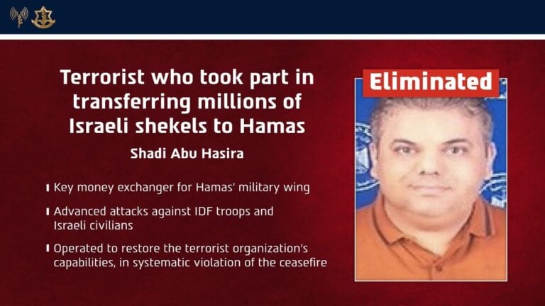 IDF Eliminates Hamas Financier Who Transferred Tens of Millions of Shekels