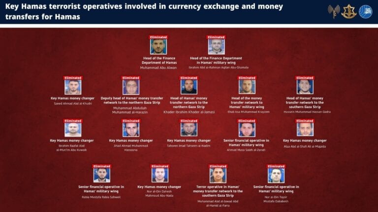 IDF, Shin Bet Say 16 Hamas Financiers Killed, Disrupting $1 Billion Network