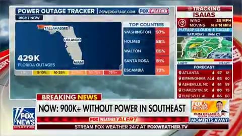 DeSantis Reports No Florida Fatalities From Hurricane Isaias As Power Restoration Begins