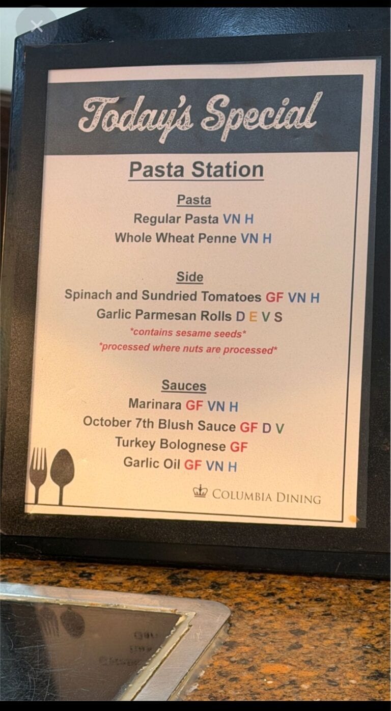 Columbia Dining Hall Lists ‘October 7th Blush Sauce’ On Massacre Anniversary