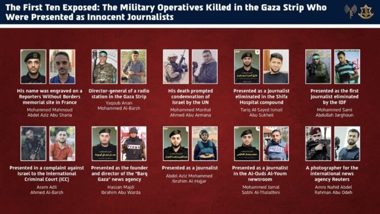 IDF Identifies First 10 Gaza ‘Journalists’ as Hamas, Islamic Jihad Terrorists