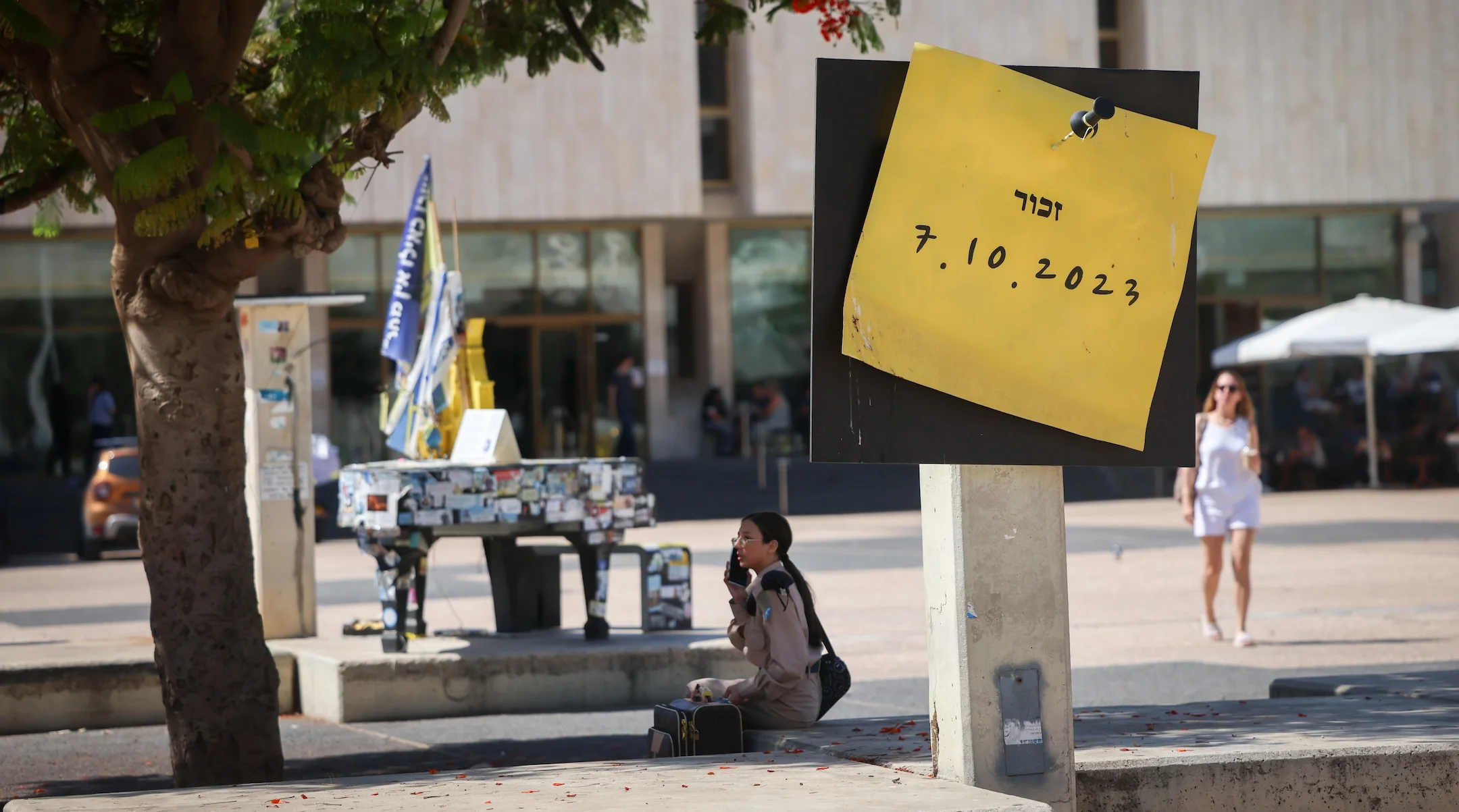 ‘Remember 7.10.23’: In Israel, Hostage Square bears few remnants of a national crisis – but trauma lingers