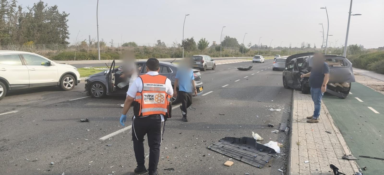 תאונה בשדרות יצחק שמיר באשקלון: שני פצועים הובהלו לברזילי