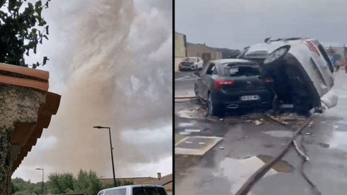 טורנדו עוצמתי חולל הרס בצרפת: "הבית קרס על אשתי ההרה" | תיעוד