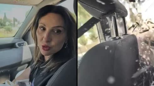 חלון הרכב נותץ בנסיעה: מספר 5 ברשימתו של וינטר הותקפה באבנים בכפר פלסטיני | תיעוד דרמטי